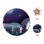 Alien Astronaut Scene Playing Cards Single Design (Round)