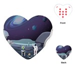 Alien Astronaut Scene Playing Cards Single Design (Heart)