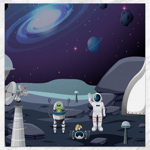 Alien Astronaut Scene Canvas 16  x 16  from ArtsNow.com 15.2 x15.41  Canvas - 1