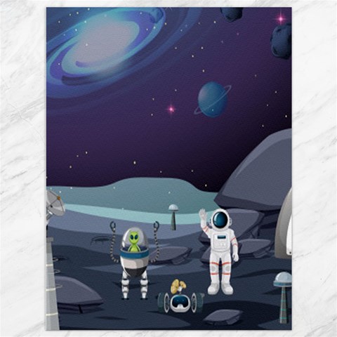 Alien Astronaut Scene Canvas 36  x 48  from ArtsNow.com 35.26 x46.15  Canvas - 1