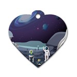 Alien Astronaut Scene Dog Tag Heart (One Side)