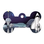 Alien Astronaut Scene Dog Tag Bone (Two Sides)
