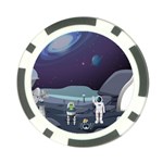 Alien Astronaut Scene Poker Chip Card Guard