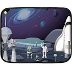 Alien Astronaut Scene Two Sides Fleece Blanket (Mini)