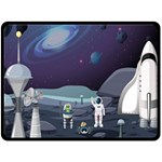 Alien Astronaut Scene Fleece Blanket (Large)