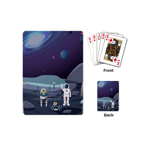 Alien Astronaut Scene Playing Cards Single Design (Mini) from ArtsNow.com Back