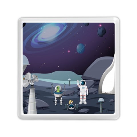 Alien Astronaut Scene Memory Card Reader (Square) from ArtsNow.com Front