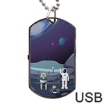 Alien Astronaut Scene Dog Tag USB Flash (One Side)