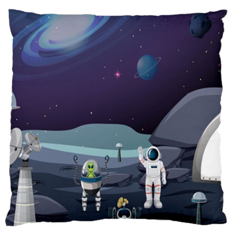 Alien Astronaut Scene Large Cushion Case (One Side) from ArtsNow.com Front