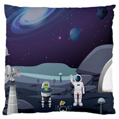 Alien Astronaut Scene Large Cushion Case (Two Sides) from ArtsNow.com Front