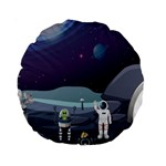 Alien Astronaut Scene Standard 15  Premium Round Cushions