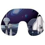 Alien Astronaut Scene Travel Neck Pillow