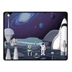 Alien Astronaut Scene Two Sides Fleece Blanket (Small)