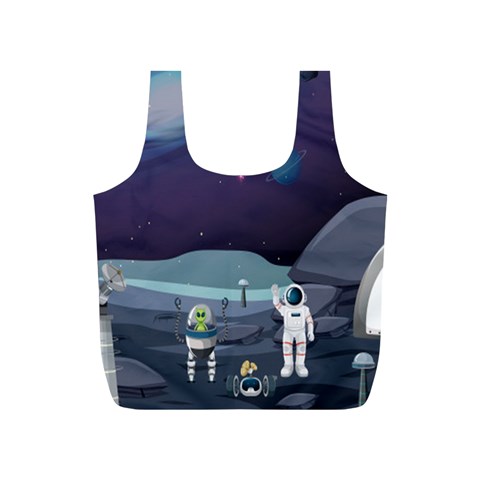 Alien Astronaut Scene Full Print Recycle Bag (S) from ArtsNow.com Front