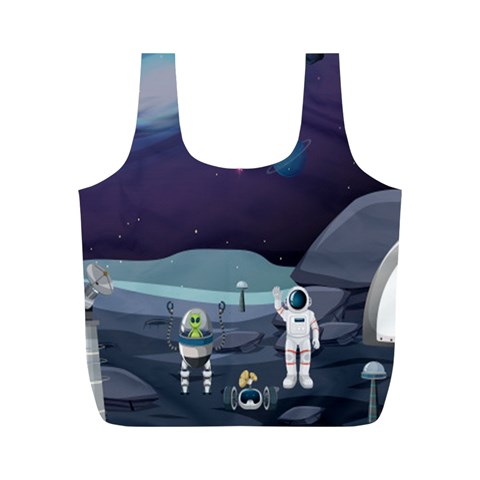 Alien Astronaut Scene Full Print Recycle Bag (M) from ArtsNow.com Front