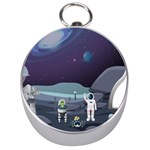 Alien Astronaut Scene Silver Compasses