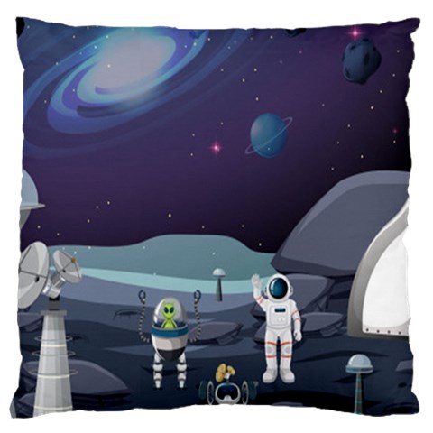 Alien Astronaut Scene Standard Premium Plush Fleece Cushion Case (One Side) from ArtsNow.com Front