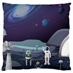 Alien Astronaut Scene Standard Premium Plush Fleece Cushion Case (Two Sides)
