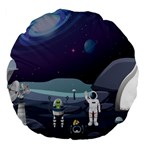 Alien Astronaut Scene Large 18  Premium Flano Round Cushions