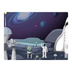 Alien Astronaut Scene Two Sides Premium Plush Fleece Blanket (Mini)
