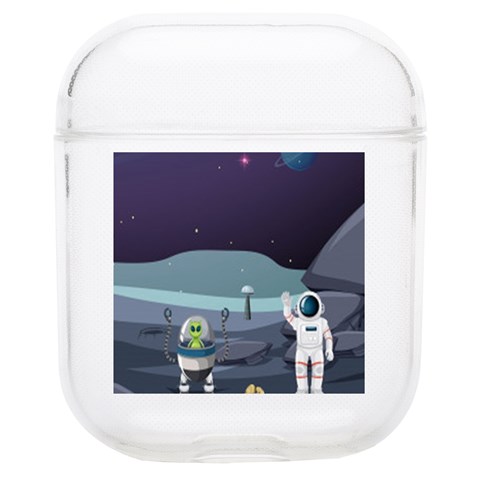 Alien Astronaut Scene Soft TPU AirPods 1/2 Case from ArtsNow.com Front
