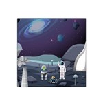 Alien Astronaut Scene Satin Bandana Scarf 22  x 22 