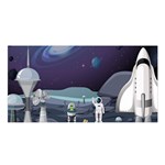 Alien Astronaut Scene Satin Shawl 45  x 80 