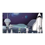 Alien Astronaut Scene Satin Wrap 35  x 70 