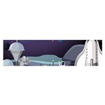 Alien Astronaut Scene Oblong Satin Scarf (16  x 60 )