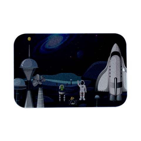 Alien Astronaut Scene Open Lid Metal Box (Silver)   from ArtsNow.com Front