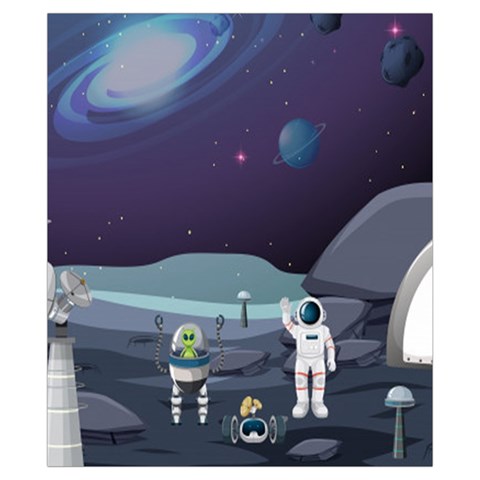 Alien Astronaut Scene Drawstring Pouch (XS) from ArtsNow.com Back