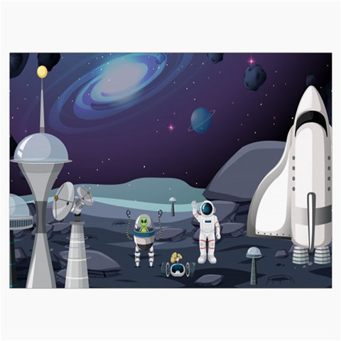 Alien Astronaut Scene Roll Up Canvas Pencil Holder (M) from ArtsNow.com Front