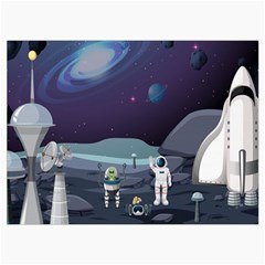 Alien Astronaut Scene Roll Up Canvas Pencil Holder (L) from ArtsNow.com Front
