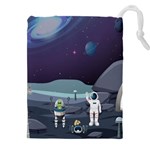 Alien Astronaut Scene Drawstring Pouch (4XL)