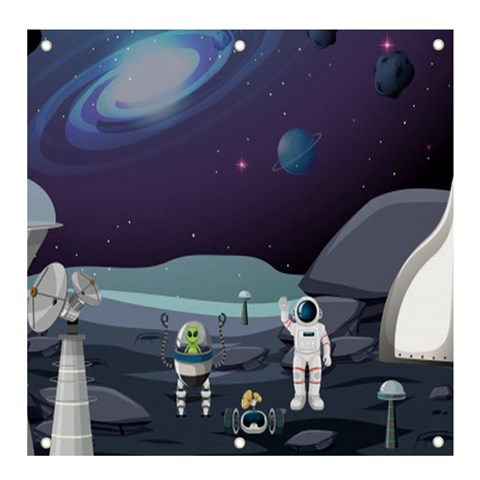 Alien Astronaut Scene Banner and Sign 4  x 4  from ArtsNow.com Front