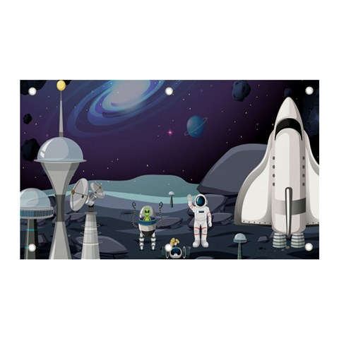 Alien Astronaut Scene Banner and Sign 5  x 3  from ArtsNow.com Front