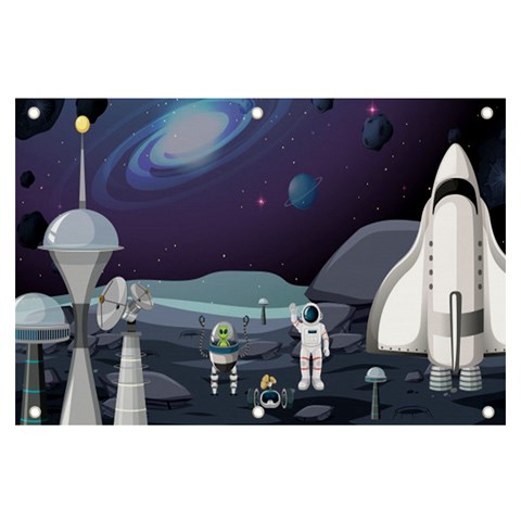 Alien Astronaut Scene Banner and Sign 6  x 4  from ArtsNow.com Front