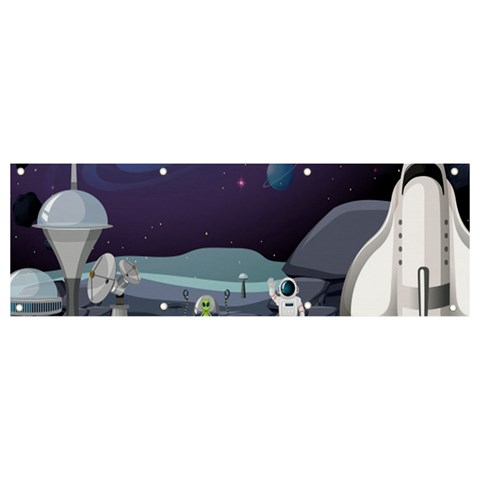 Alien Astronaut Scene Banner and Sign 9  x 3  from ArtsNow.com Front