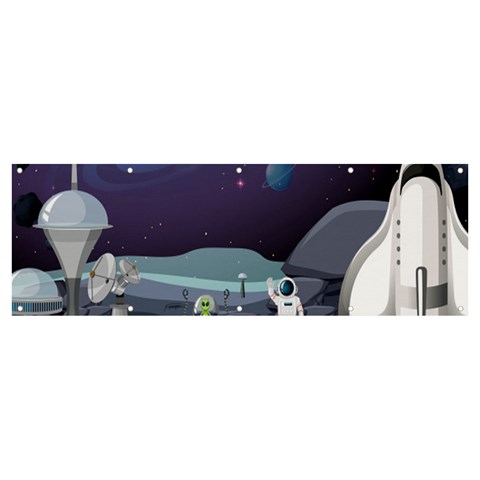 Alien Astronaut Scene Banner and Sign 12  x 4  from ArtsNow.com Front