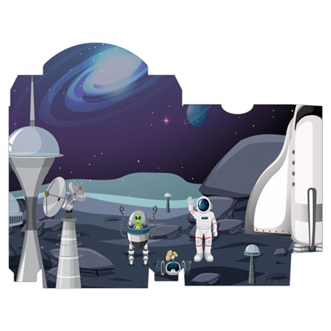 Alien Astronaut Scene Playing Cards Single Design (Rectangle) with Custom Box from ArtsNow.com Poker Box