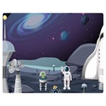Alien Astronaut Scene Premium Plush Fleece Blanket (Medium)