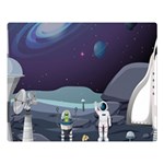 Alien Astronaut Scene Premium Plush Fleece Blanket (Large)
