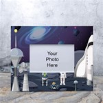 Alien Astronaut Scene White Tabletop Photo Frame 4 x6 