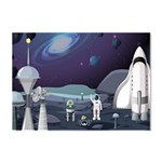 Alien Astronaut Scene Crystal Sticker (A4)