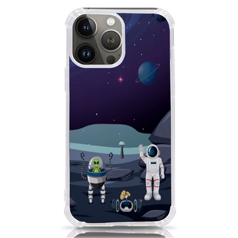 Alien Astronaut Scene iPhone 13 Pro Max TPU UV Print Case from ArtsNow.com Front