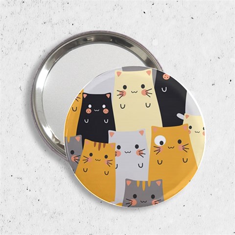 Seamless Pattern Cute Cat Cartoons 2.25  Handbag Mirrors from ArtsNow.com Front