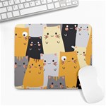 Seamless Pattern Cute Cat Cartoons Large Mousepad