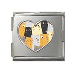 Seamless Pattern Cute Cat Cartoons Mega Link Heart Italian Charm (18mm)