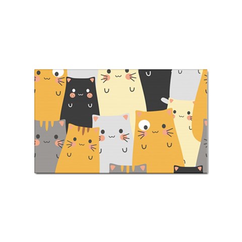 Seamless Pattern Cute Cat Cartoons Sticker Rectangular (10 pack) from ArtsNow.com Front