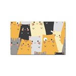 Seamless Pattern Cute Cat Cartoons Sticker Rectangular (10 pack)